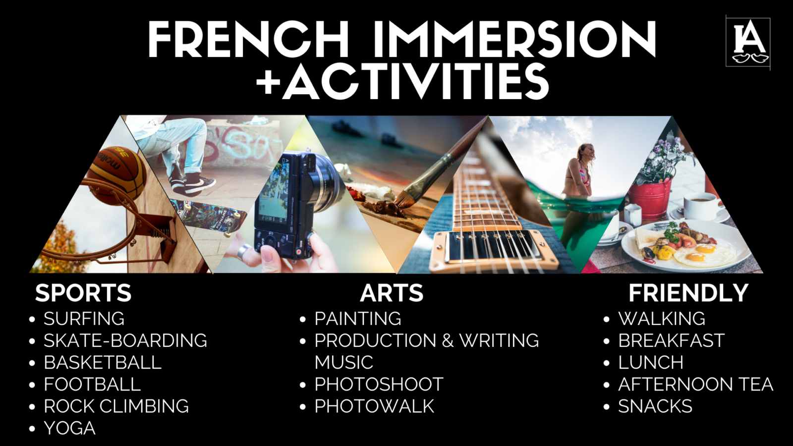 1 week French lessons with activities included, accommodation with host family for 1 week (with meals)